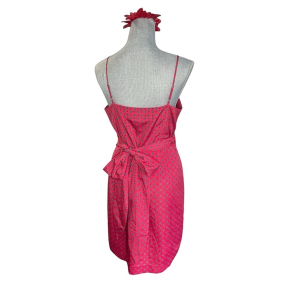 J CREW  Wrap Red Floral Size 8 Women's Strappy Dress, spaghetti strap, preppy - Picture 3 of 12